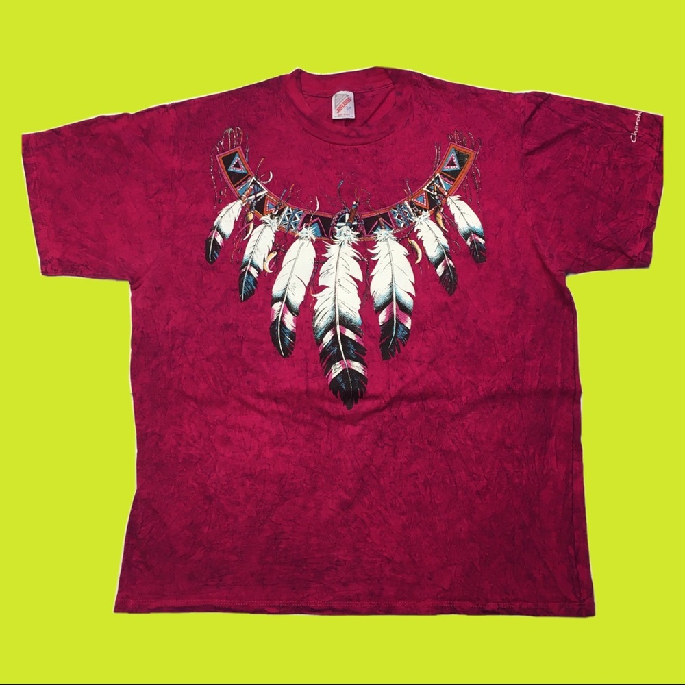 True vintage 92’ pink Native American T-shirt